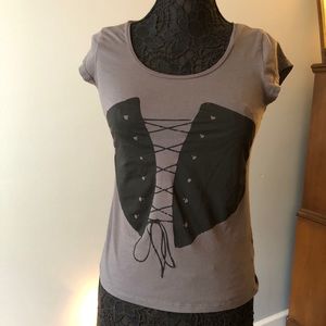 H&M tee with corset graphic